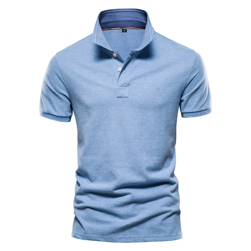 

New 2023 Cotton Men's Polos Solid Color Classic Polo Shirt Men Short Sleeve Top Quality Casual Business Social Polo Men