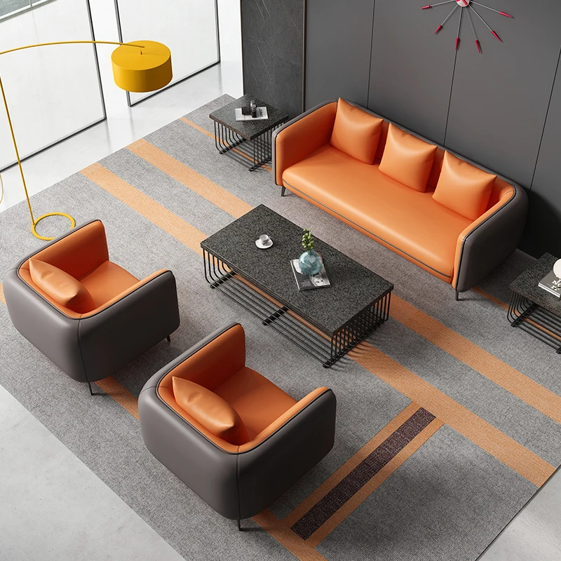 

Office Sofa Simple Modern Tea Table Combination Package Leisure Rest Small Business Reception and Negotiation Reception Area