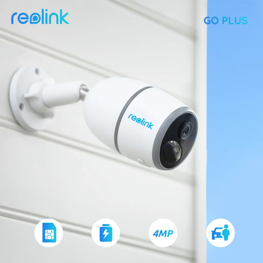 Reolink GO Plus 4MP Battery 4G Sim Card Network Camera Wild Video Surveillance IP Cam LTE Human Car Detection Security Camera