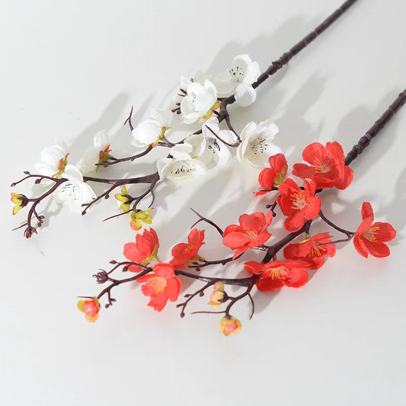 

60cm Artificial Wax Plum Blossom Home Living Room Garden Decoration Wedding New Year Party Photography Props Simulation Flower