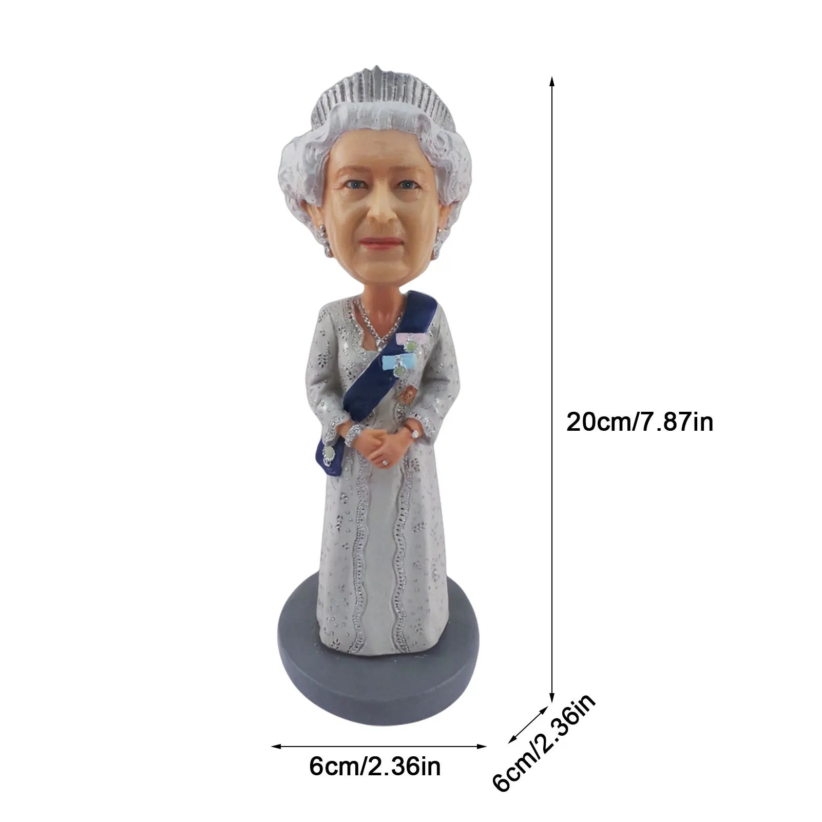 

Queen Elizabeth II Ornament 2022 70th Anniversary 7.9 x 2.4 x 2.4 in Queen Elizabeth II Resin Ornament for Car Desktop Office