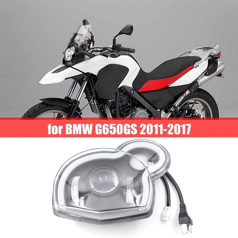 

Front Light Assembly LED Lens Headlight Motorcycle Headlight Daytime Running Light For BMW G650GS 2011-2017