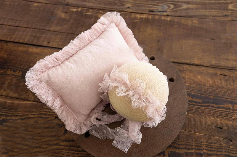 Newborn Photography Props Lace Hat Pillow Baby Girl Headwear Baby Photography Accessories