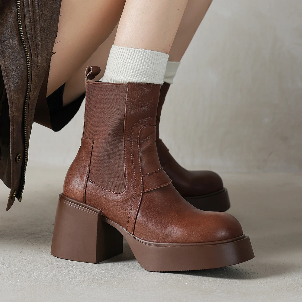 Новинки весна осень женские ботильоны из натуральной кожикожаная зимняя обувь