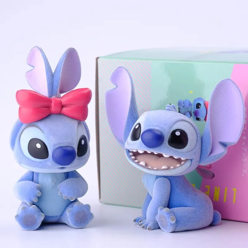 

Disney Kawaii Action Figures Anime Lilo & Stitch Flocking Cartoon Model Doll With Box Collectible Decoration Toy Kids Gift Toy
