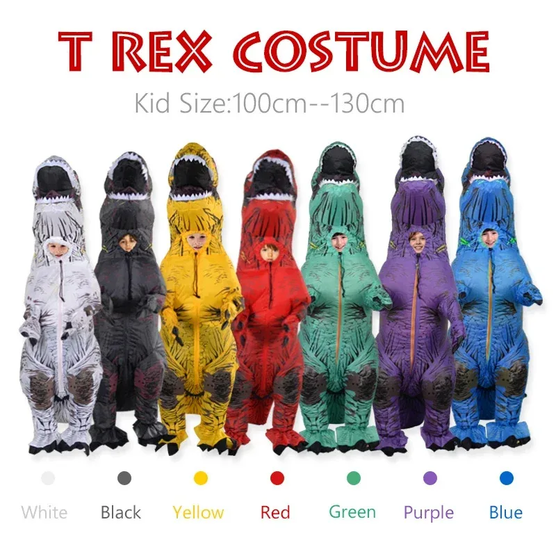 Фото Костюм T-REX для детей, детский талисман Юрского периода, надувной День Благодарения, Рождество, динозавр, аниме, косплей, вечерние шоу, Fanny DresN25 №1