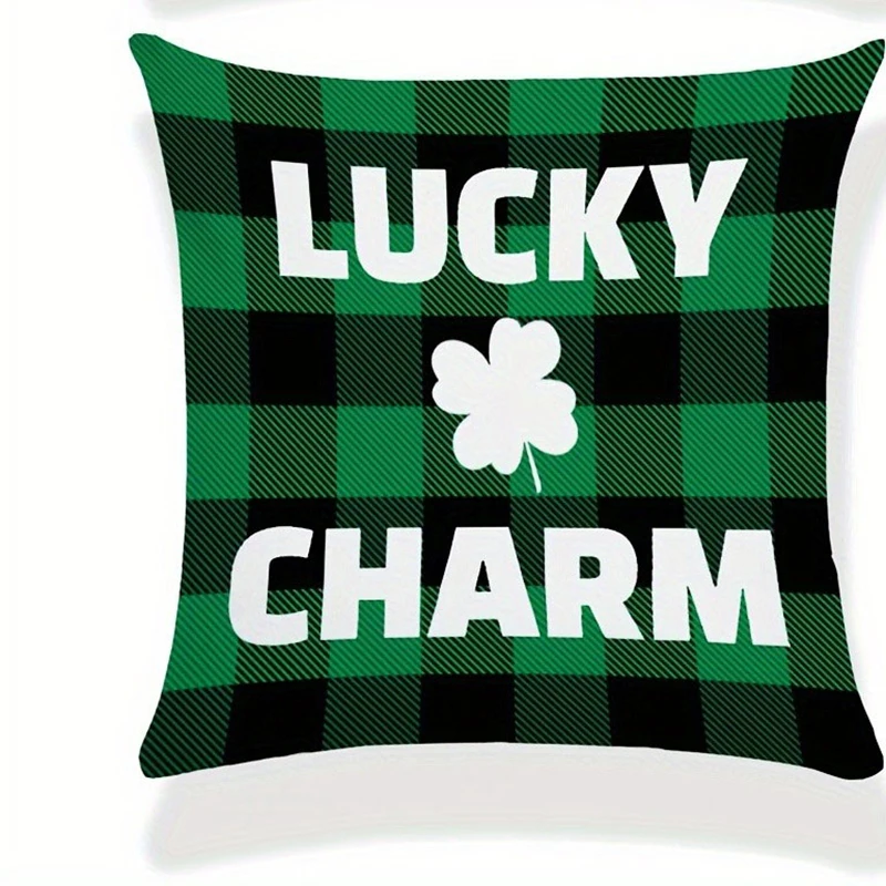 Домашний декор наволочка ко Дню Святого Патрика зеленый топпер трилистник Lucky Charm