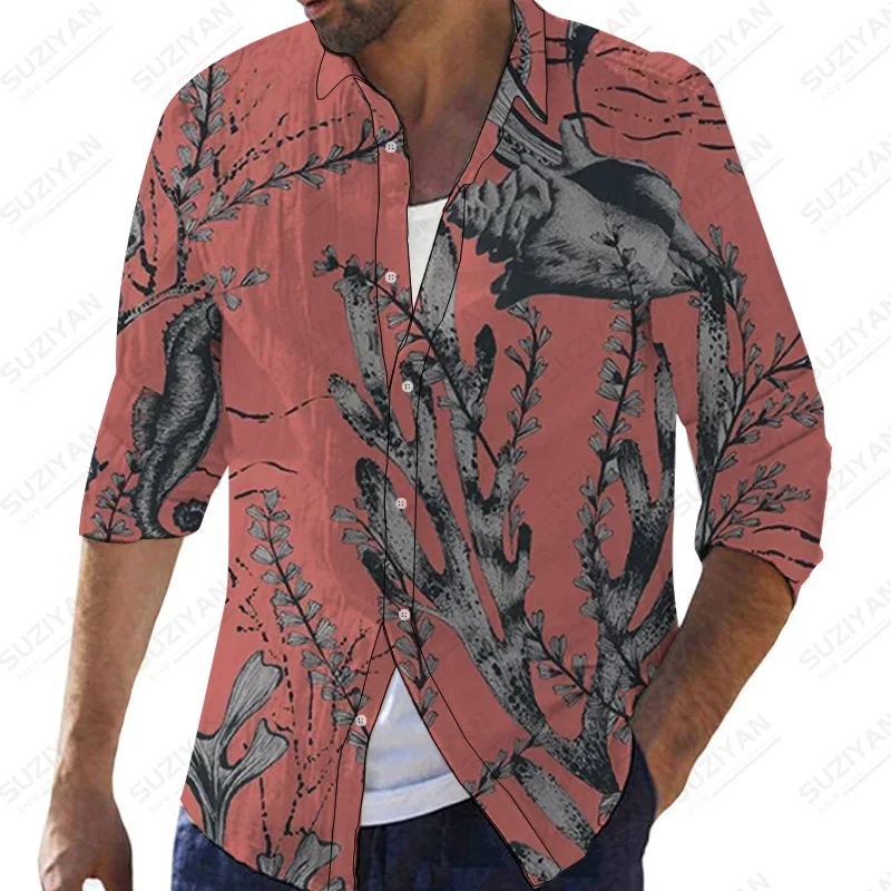 

Shirts Blouse Elements Non-Iron French Cuff Clothes Bowling Shirt For Shirts Korean Style handsome Horror Beautiful Patterns