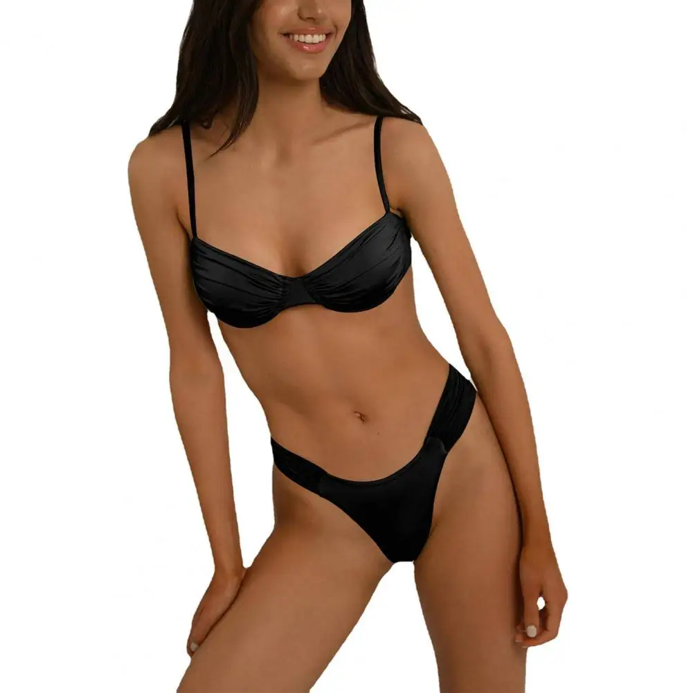 

Сексуальный комплект бикини, купальник с мягкой подкладкой, с глубоким вырезом и открытой спиной, тонкий бразильский летний купальный костюм с высокой талией, ванны