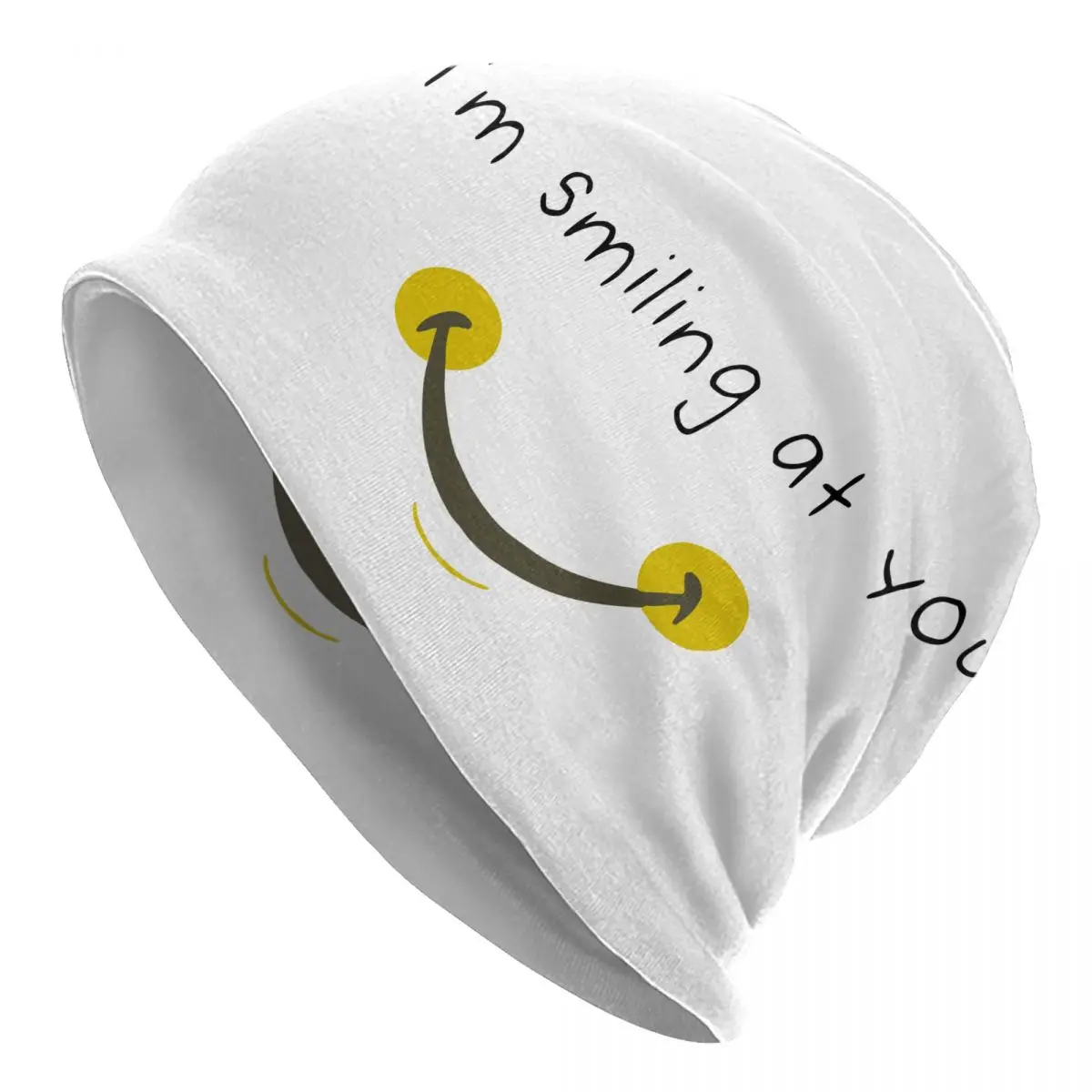 

I'm Smiling At You Funny Quote With Smile Bonnet Hats Knitting Hats Goth Outdoor Skullies Beanies Hat Men's Warm Dual-use Caps