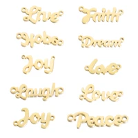 5pcs 2 color stainless steel word love dream peace joy letter pendant for diy gift jewelry making supplies accessories wholesale