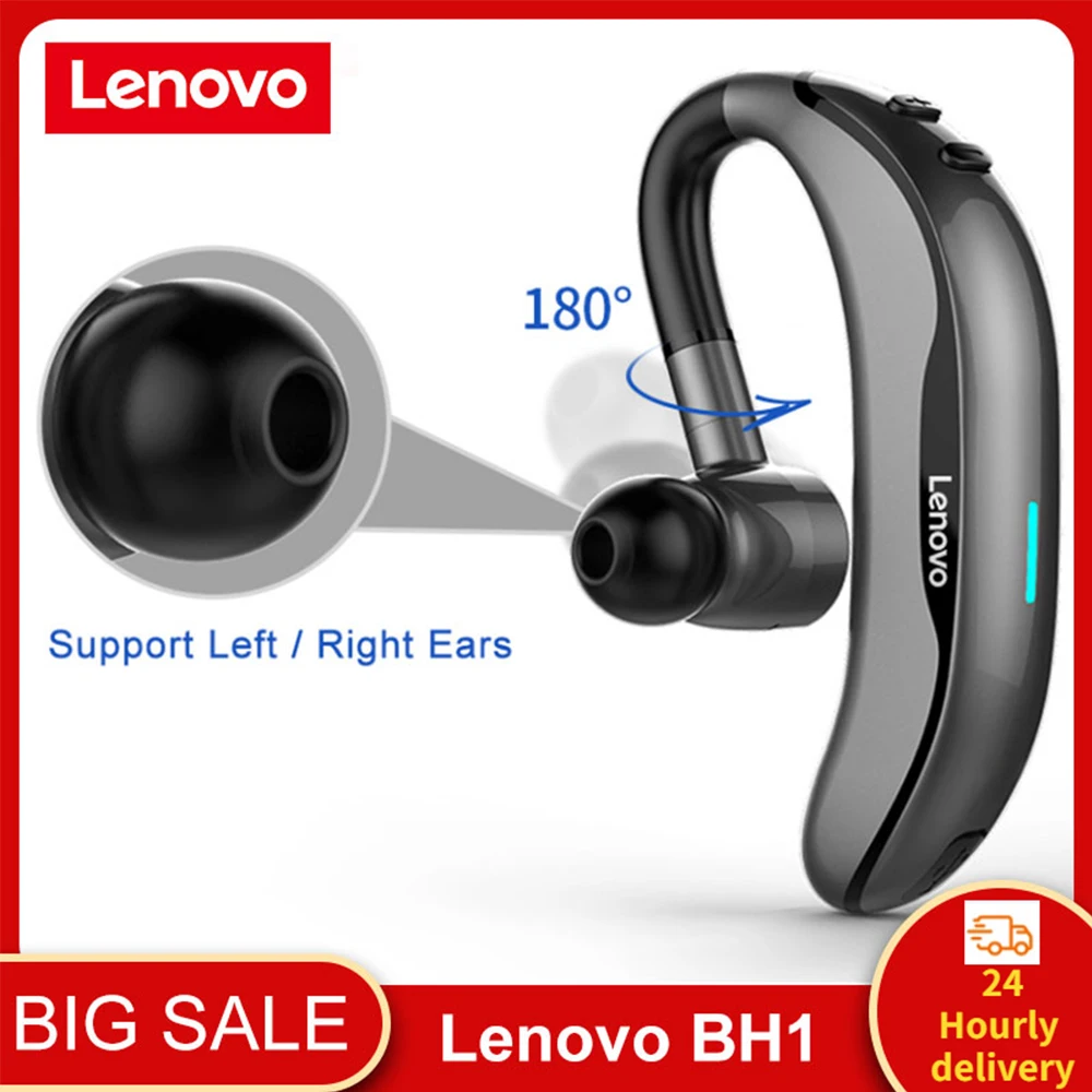 

Оригинальные наушники Lenovo BH1 Bluetooth с ушным крючком, беспроводные наушники с микрофоном, TWS гарнитура для автомобильного телефона
