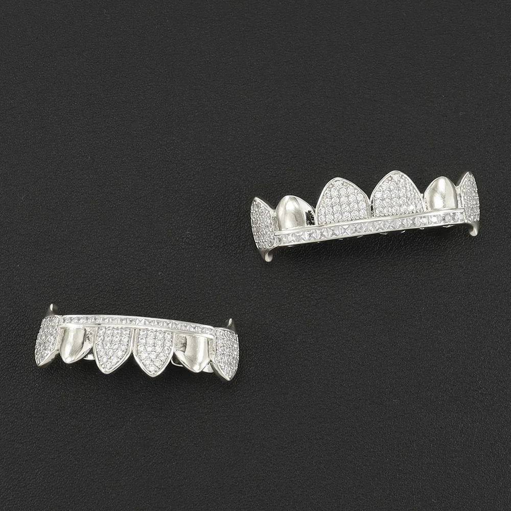 Хип-хоп Iced Out CZ Камни Зубы Grillz Кепки Кубический Циркон Верх и Низ Очарование Грили Набор Для Мужчин Женщин Ювелирные Изделия Подарок (art.: 3920ca771a511) - 3920ca771a511