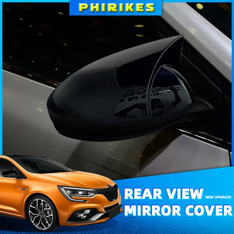 

Чехол на зеркало летучая мышь для Megane 4 IV Renault 2016-2021, аксессуары для автомобиля, пианино, черная Настройка, автоспорт, летучая мышь, дизайн RS Side