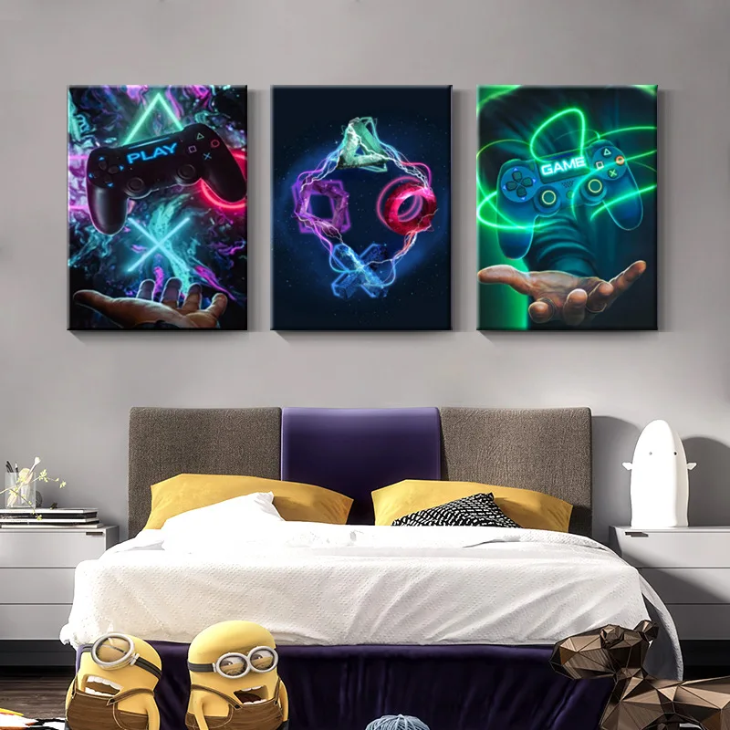 

Gamer Room Play Station Canvas Painting Pictures Nordic Style Posters Prints and Wall Art Boys Bedroom Modern Home Decoration