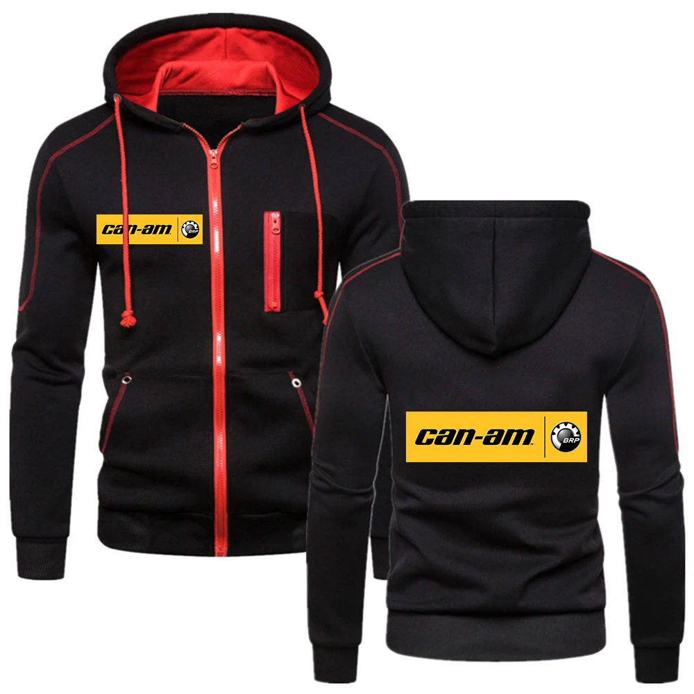 

Мужская повседневная толстовка с капюшоном и принтом, на молнии