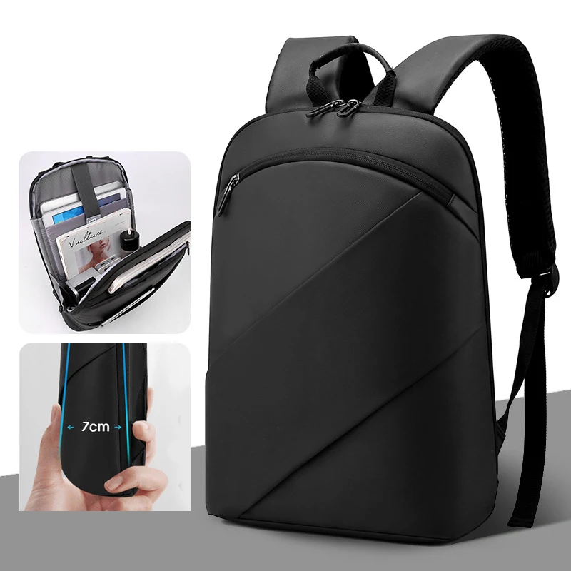 

Деловой Тонкий мужской рюкзак для колледжа, тонкий большой дорожный ранец для ноутбука, вместительные водонепроницаемые школьные портфели для студентов, 15,6