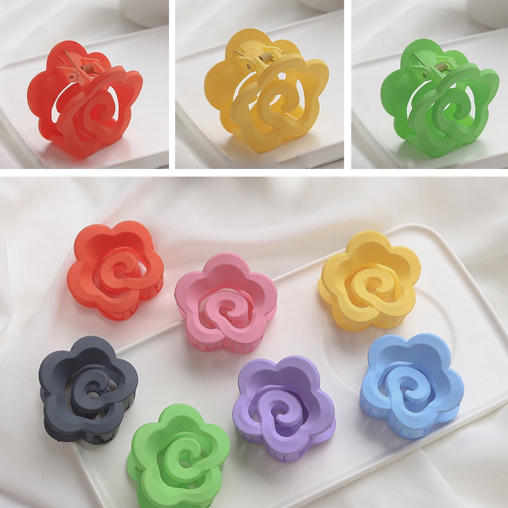 

Simple Frosted Candy Color Hair Claw for Women Girls Back Head Hairclip Barrettes Fashion Bun Styling Hair Accessories Headdress