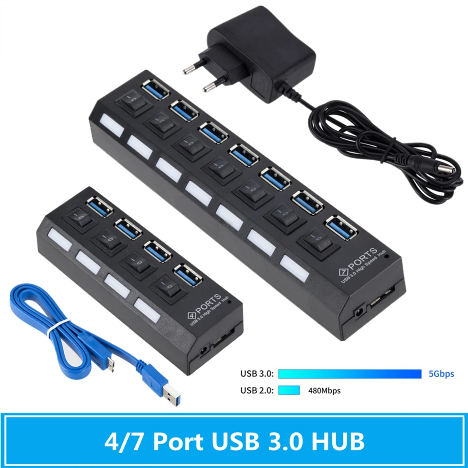 

Factory Direct Selling USB 3.0 Hub USB Hub 3.0 Multi USB Splitter Use Power Adapter 4/7 Port Multiple Expander 2.0 USB3 Hub wit