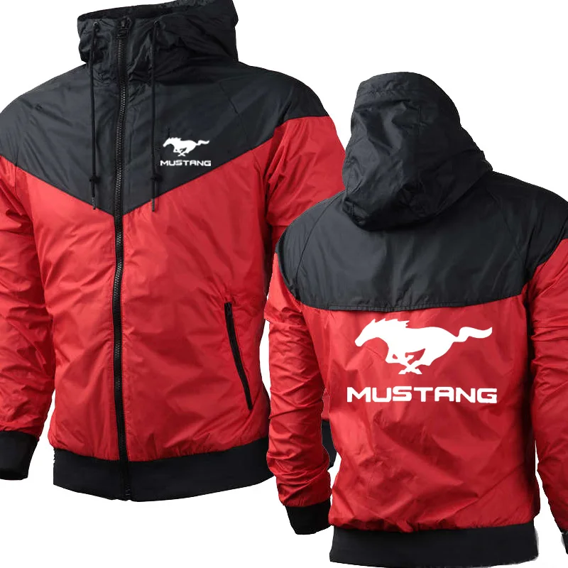 

Men's jackets for Mustang Car Logo Men Spring Autumn Sweatshirt Casual Fashion Hoody Zipper Jacket Male Tops Clothing Sweatshirt