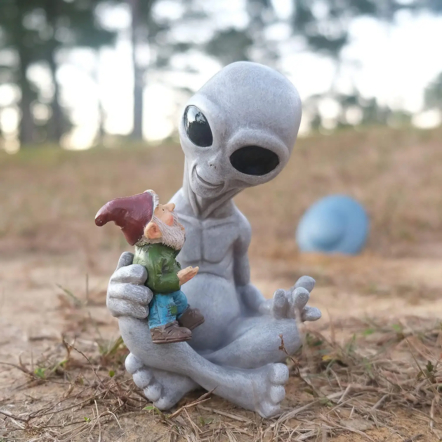 

Alien Gnome Ornament Resin Decorative Figurines Gnome Dwarf Statue Crafts Christmas Garden Desk Decoration Home Holiday Decor