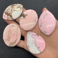 5pcsset natural stone agate oval pendants for jewelry making diy necklace earrings gem drop shape pink agate charms accessories