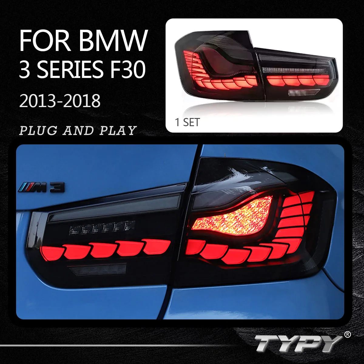 

Фонарь задний для BMW 3 серии F30 F35 F80 2013-2018, автомобильные аксессуары, автомобильные осветительные системы, блестящая Синхронизация