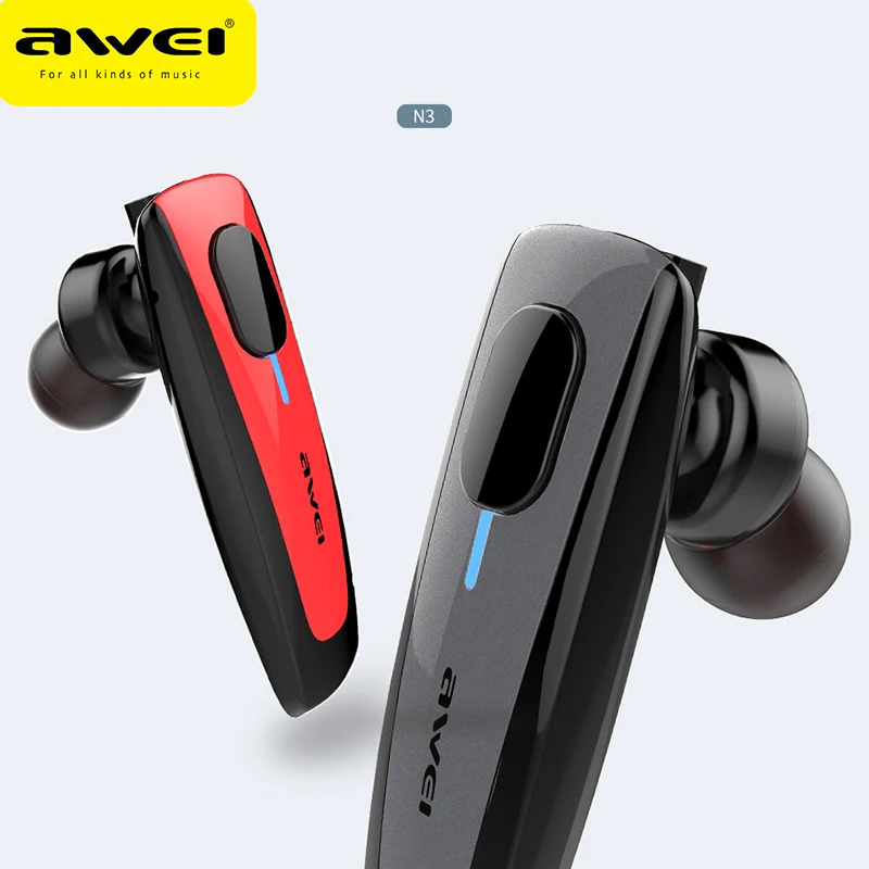 

Awei N3 Беспроводные Bluetooth 5,0 наушники, бизнес наушники, одиночные наушники, гарнитура с микрофоном, свободные руки, наушники для iPhone Android