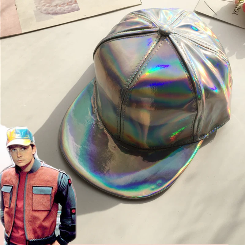 

Fashion Marty McFly Licensed For Rainbow Color Changing Hat Cap Back To The Future Props Bigbang G-Dragon Baseball Cap Dad Hat