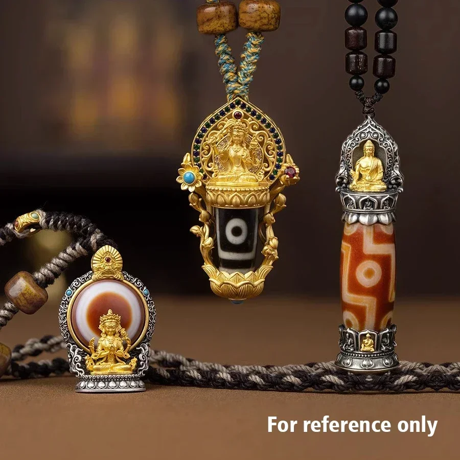 DF Новый серебряный цвет Potala Palace Drop Glue Тибетский стиль Om Mani Padme Hum Transfer Beads Manjusri