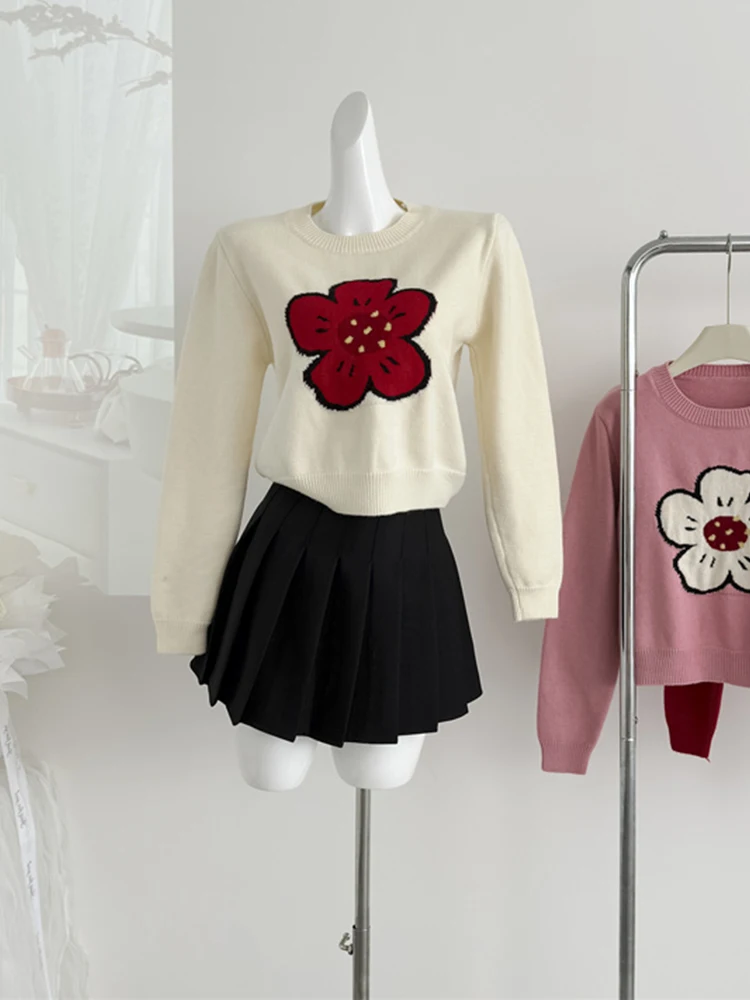 Осень-зима женский корейский модный милый укороченный свитер с длинными