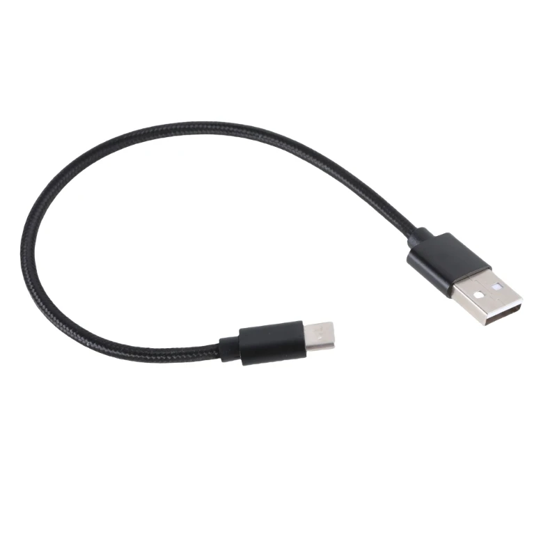 Зарядный кабель USB TypeC длиной 25 см нейлоновый шнур быстрой передачи данных