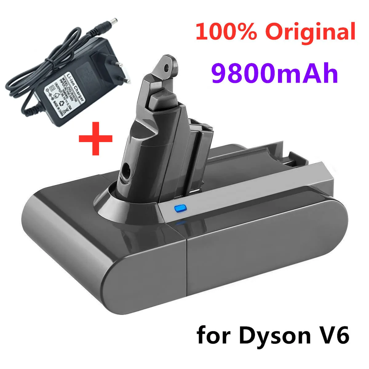 

21.6V 9800Mah Li-Ion Batterij Voor Dyson V6 DC58 DC59 DC62 DC74 SV09 SV07 SV03 965874-02 Vacuüm cleaner Batterij L30 + Lader