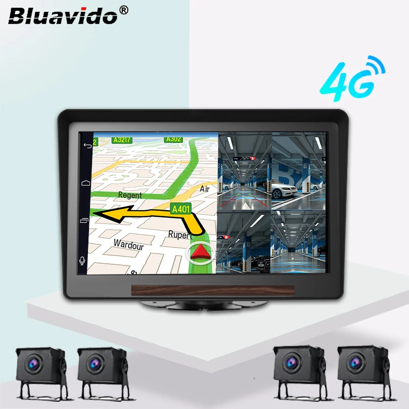 

Bluavido 4G Android 9.0 Автомобильный видеорегистратор GPS-навигация HD 720P грузовик автобус 24 часа дистанционный мониторинг видеорегистратор 15 м задни...