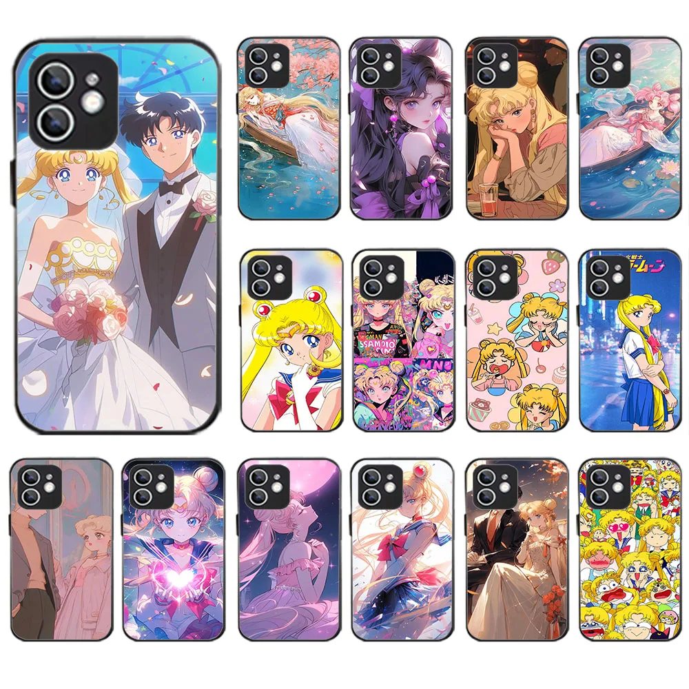 Черный силиконовый чехол для Huawei Mate 20 P20 30 40 Pura 70 Honor 9 Nova 3 5t Lite Pro Max WDA-6 Cute Sailor Moon
