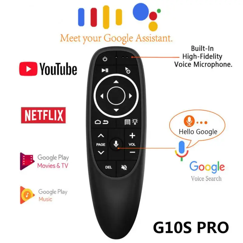 

G10S Pro Fly Air Mouse Voice Remote Control 2.4G & Bluetooth Wireless Mini Gyro IR Learning For Android Tv Box For Sensing Game