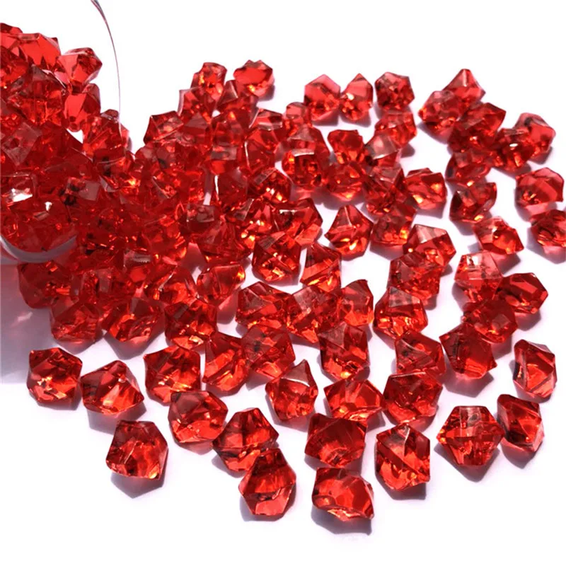 

One Bag Acrylic Diamond Colorful Crystal Stone Vase Plant Hydroponic Simulation Ice Crushed Stone Wedding Decorations