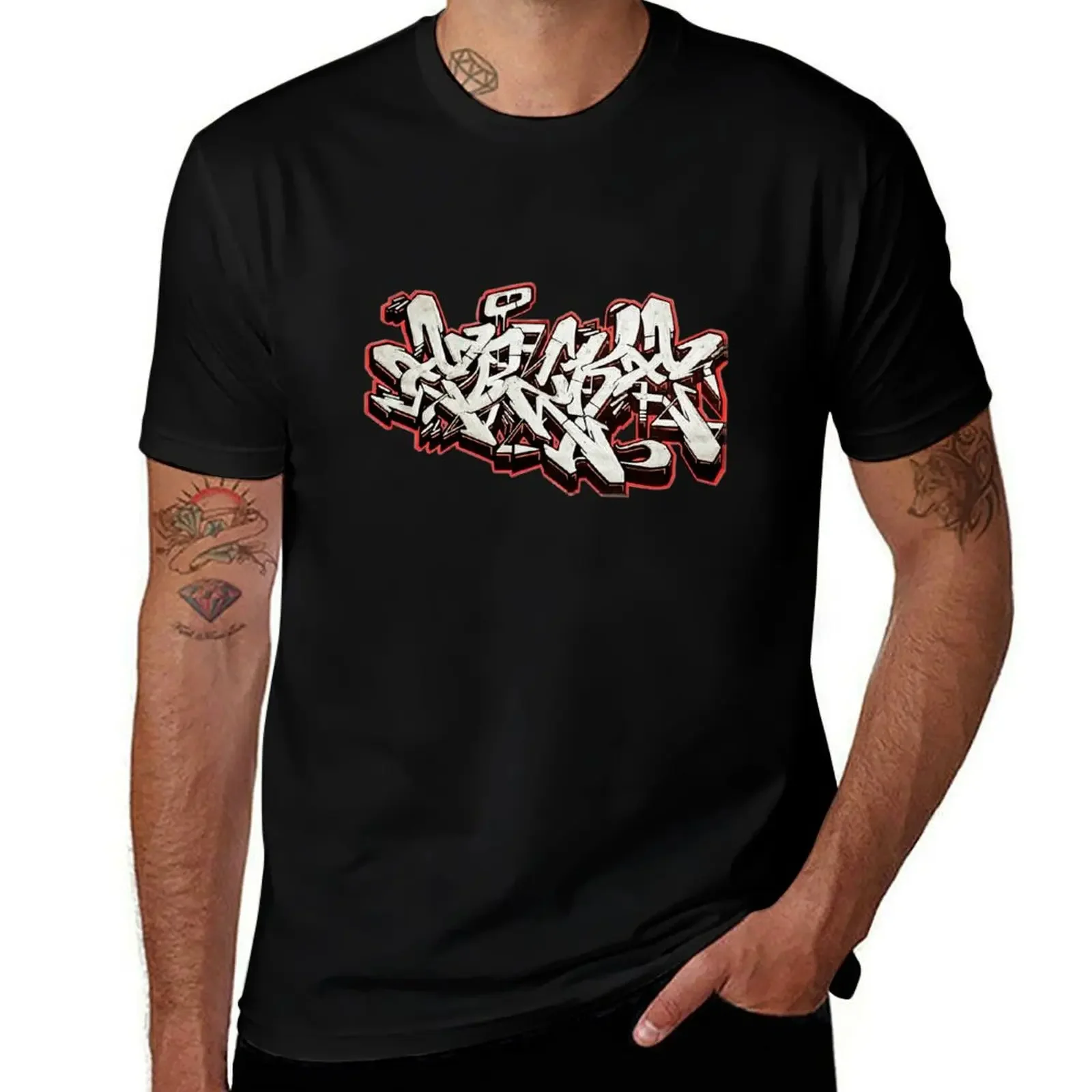 Фото Футболка EBZKE BY ESONE URBAN GRAFFITI STREET STYLE, роскошная футболка, мужские летние топы, комплект мужских футболок с рисунком №1