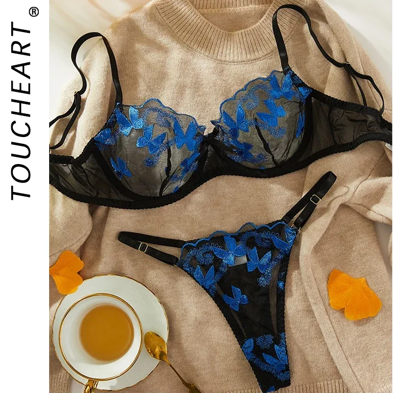 Toucheart сексуальный бюстгальтер комплект нижнего белья для женщин вышивка принт