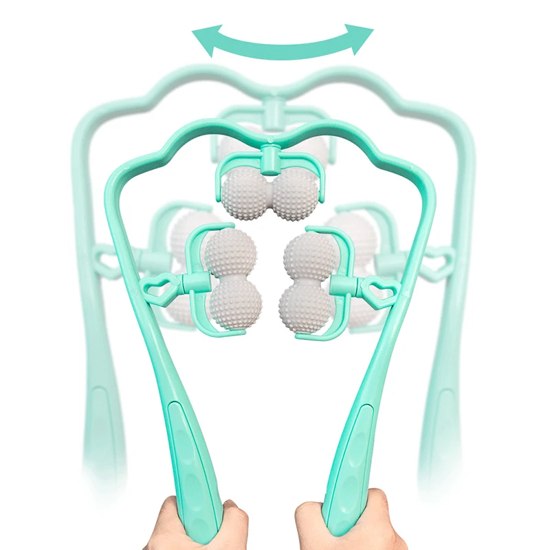 

Dual Trigger Point Therapy Neck Massager Neck and Shoulder Roller Self-Massage Tool Pressure Relieve Hand Deep Massage