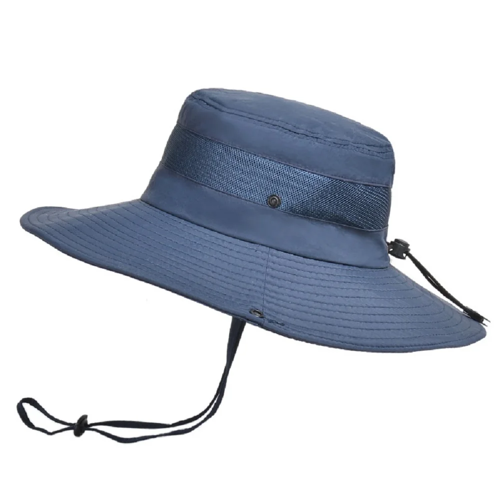 

Fisherman Hat Mesh Holes Wide Brim Hat Breathable Hiking Boonie Outdoor Fishing Mountaineering Big Brim Shade Bucket Sun Cap