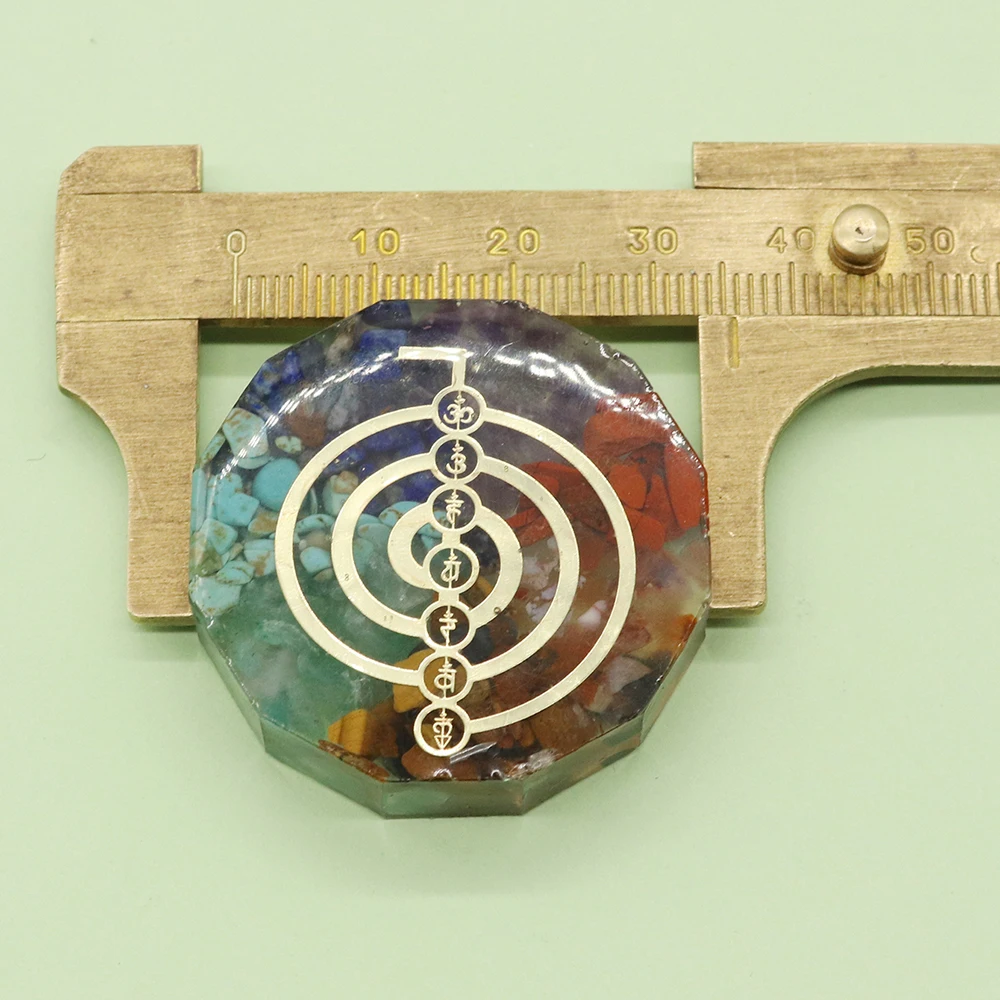 Модный натуральный камень семь чакр кулон из смолы оргональный духовный