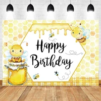 newborn baby shower birthday bee party backdrop decor yellow honey custom photography background for photo studio photozone prop