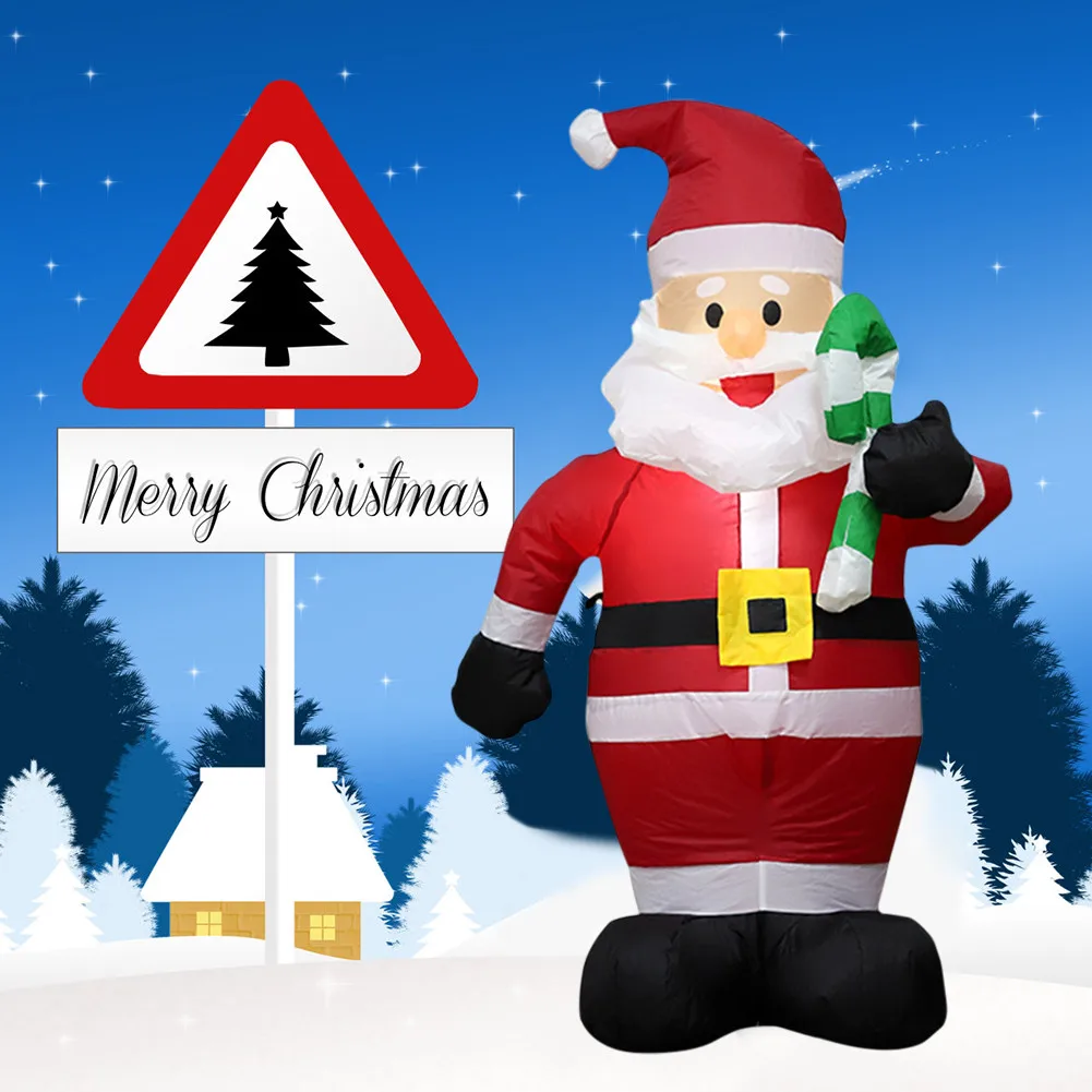 

1.2m Cartoon Giant Santa Claus with Crutch Inflatable Toys Christmas Props Snowman Christmas Party Decorations Party Balloons