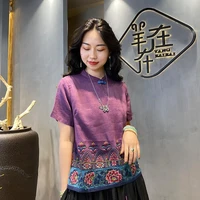 ethnic style tang suit women blouse vintage harajuku embroidery chinese tops eleganti loose spring autumn new female shirt hanfu