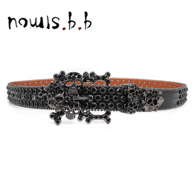 Sabuk Tengkorak Baru Barat Mewah Bertatannen Berlian Imitasi Хип-Хоп Панк Jins Tren γ Unik Penuriya Langsung Dari Pabrik