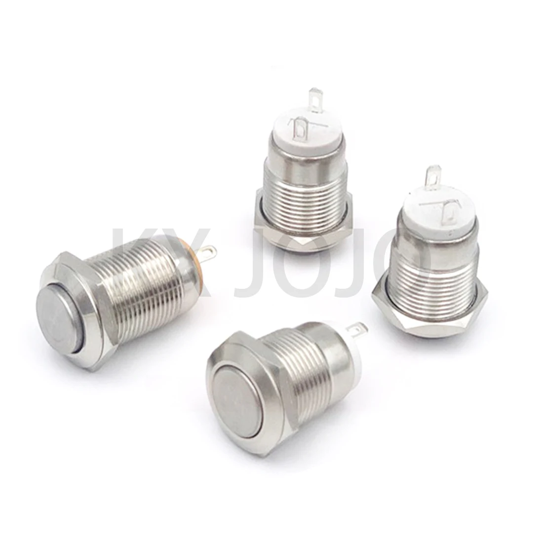 

Metal Button 12mm Round High Head/Flat Head Self-reset/Self-locking Inching Switch 2pins 1 Normally Open Waterproof Doorbell