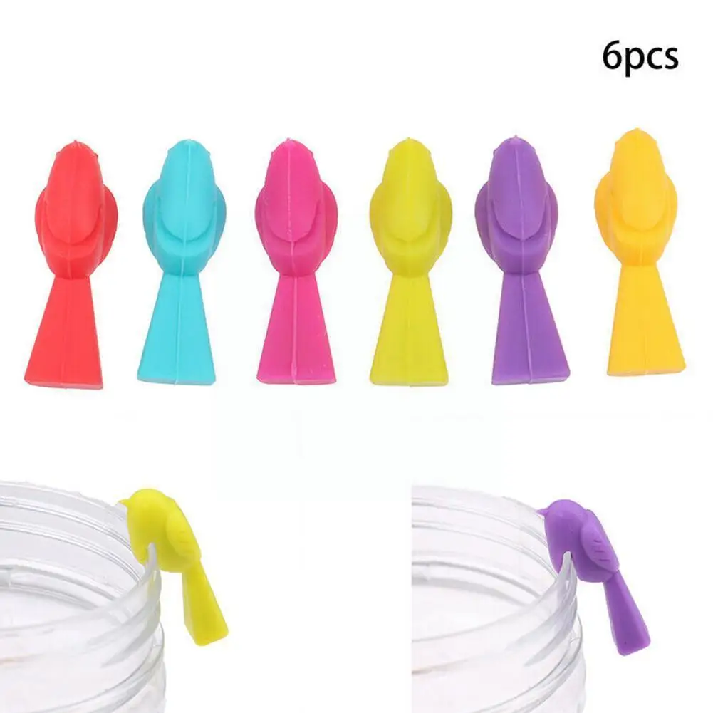 

6/set Bird Tits Silicone Cup Identify Label Party Wine Drink Bottle Glass Glass Recognizer Tags Cup Wine Marker S3U8