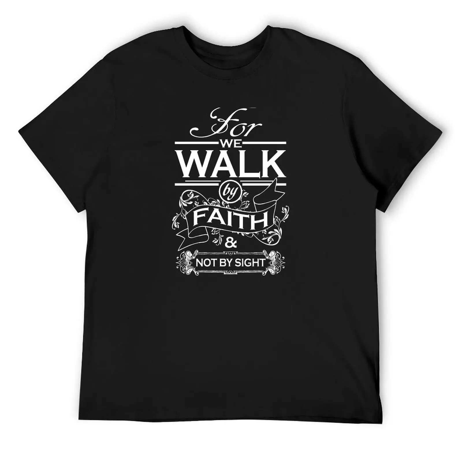 Подарки со стихами из Библии — футболка Corinthians 5:7 For We Walk By Faith Not Sight идеи подарков