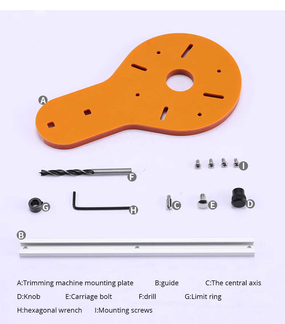 

Circle Cutting Jig for Electric Wood Router Hand Trimmer Woodworking Trimming Milling Circle Groove Tool